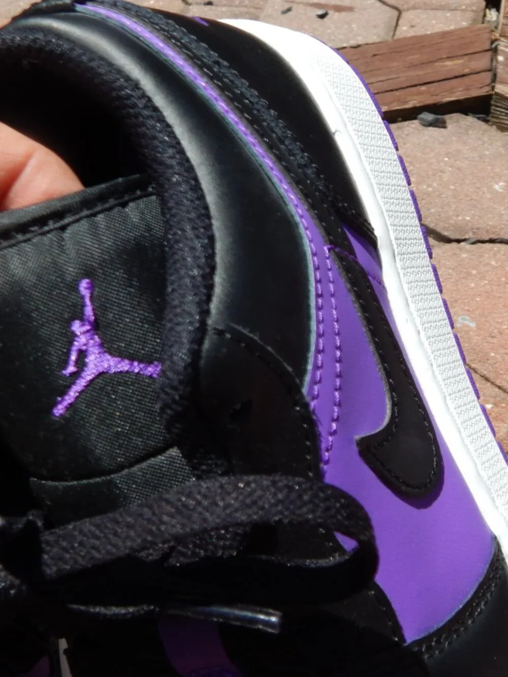 Nike Air Jordan 1 Low Purple & Black Sneakers Shoes Atheltic Boys Size 6 Youth